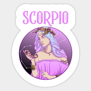 Scorpio Zodiac Beautiful Female V2 Sticker